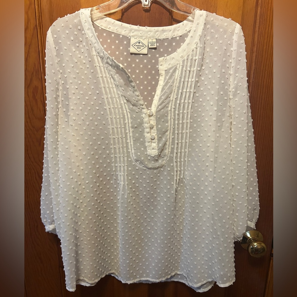 St. John’s Bay Swiss Dot blouse L